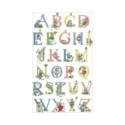 -Little Mouse Letters Needlework,For Embroidery,DIY 14CT Unprinted Arts Cross stitch kits Set Cross-Stitching Home Decor