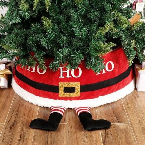 Christmas Tree Skirt Santa Claus Skirt with Legs Xmas Tree Skirt for Christmas Decorations
