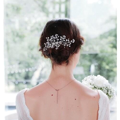 Trend Handmade Fresh Water Pearl Jewelry Bride Wedding Hairpiece Crystal Haircomb for Women Party Decoration