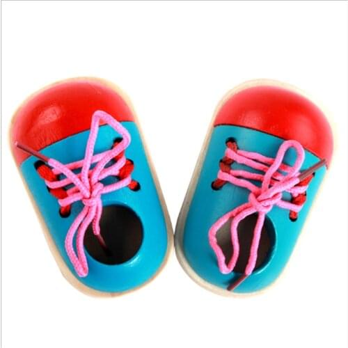 1 Piece Kids DIY Eva Clock Learning Education Fashion Toddler Lacing Shoes Montessori Kids Wooden Toy Children Toys