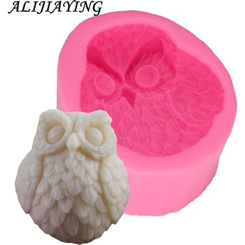 1Pcs 3D Owl shape Silicone Fondant Molds Cake Decorating Tools Resin Clay Soap Mold Gumpaste Chocolate Moulds D0870