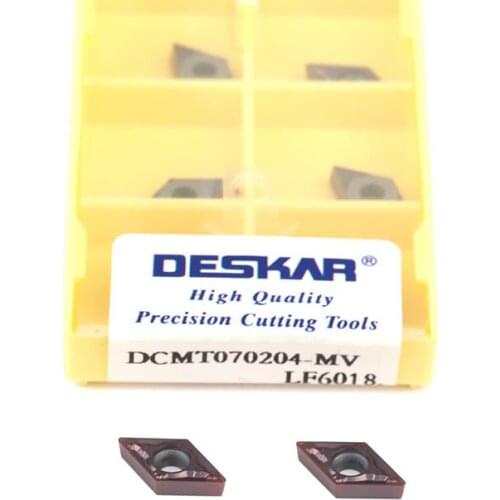 10pcs DCMT070204-MV DCMT070208-MV Original Turning Tools CNC Lathe Cutting Tools Carbide Inserts, Stainless Steel Turning Tools