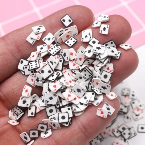100g/Lot Slime Accessories Poker Card Mixed Slices Soft Pottery Dice Sprinkles for Decoration Kits