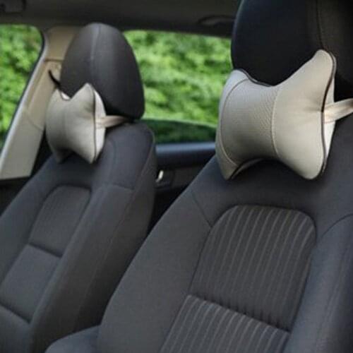2pc artificial leather burrowing car headrest supplies neck massager car safety pillow for Audi all series Q3 Q5 SQ5 Q7 A1 A3