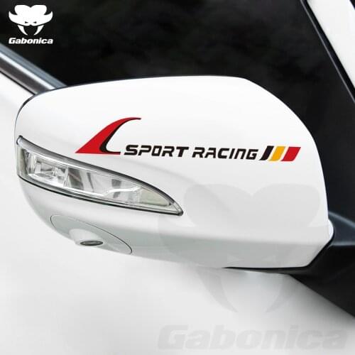 2PCS Sport Racing Car Rearview Mirror Side Decor Waterproof Stickers Suitable For Audi TT A3 A4 A5 A6 A7 A8 B5 B6 B7 B8 8P C6 Q3