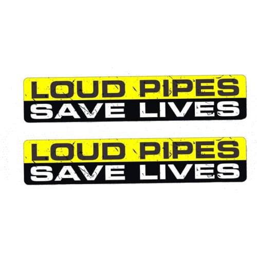 2 X Warning Loud Pipes Save Lives Funny Car Sticker Creative Decal Reflective Sunscreen Accessories PVC,15cm*3cm