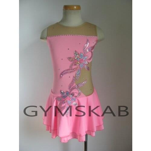 2018 Figure Skating Dress Womens Girls Customized Ice Skating Dress Sleeveless Gymnastics Costume 8145