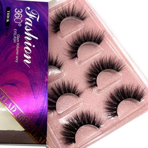 2020 4 Pairs Mink Eyelashes Long Lasting Mink Lashes Natural Dramatic Volume Eyelashes Extension Thick Long 3D False Eyelashes