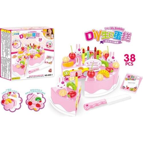 38-75pcs Kitchen Toys Pretend Play Cutting Birthday Cake Food Eat Toys Early Educational Baby Play Games Gifts SA978293