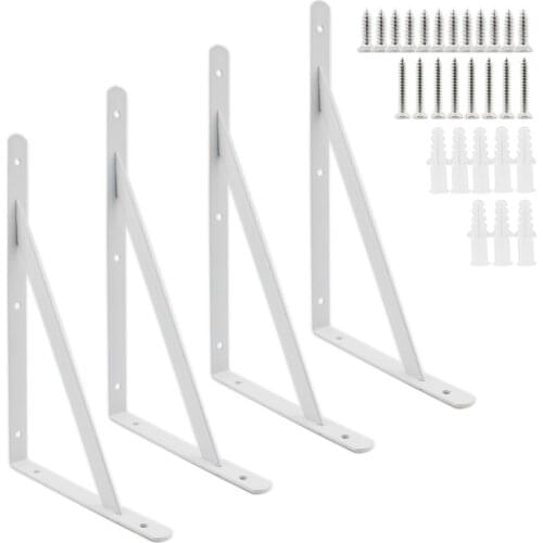4 Pack Heavy Duty Floating Shelf Bracket, 90 Degree Angle Bracket Wall Mounted Corner Bracket Corner Brace L Bracket 250x160x2mm