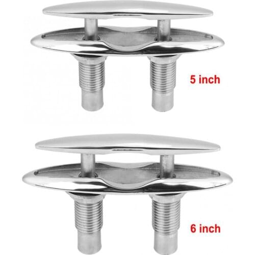 5in/6in Boat Marine Ship Mooring Dock Neat Cleat 316 Stainless Steel Double-Deck Push-Pull Cable Bolt for Kayak Boat and Dock
