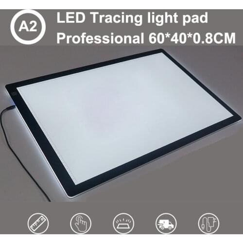A2 size rectangle Drawing illuminate light Board,smart touch screen switch 3 level dimmable art LED tracing light tablet
