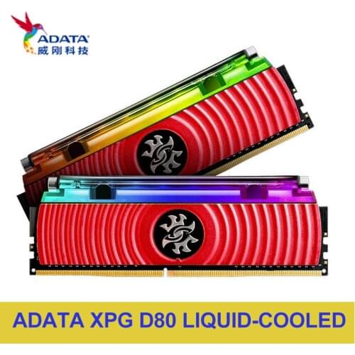 ADATA XPG Spectrix D80 Liquid-Cooled RGB 16GB (2x8GB) 3200MHz 4133MHz 288-Pin Desktop U-DIMM Memory Retail Kit
