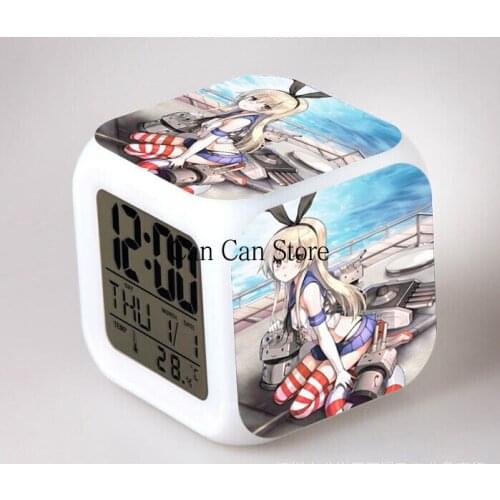 Anime Kantai Undertale Kids Toys Led reloj despertador digital alarm clock 7 Color Change Glowing Alarm Clock