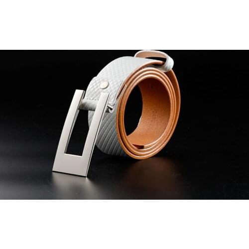 Free shipping New mens accessories Genji white College white real leather senior middle schoo first layer cowhide embossed belt