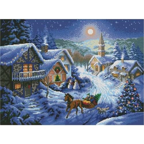 FREE delivery Top Quality popular counted cross stitch kit Sleigh Ride Snow Snowy Night Winter Christmas Eve dim 8689 08689