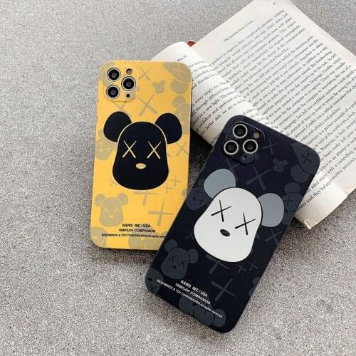 Iphone xr case for iphone 12 11 pro max 7 8 Plus X Xs Xs Max XR MINI SE2020 TPU Soft Imd pure colour violence Bear phone case