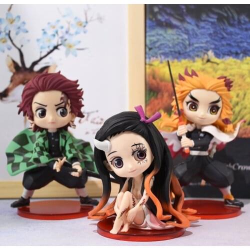 11-16cm Devils Blade Anime Figure Tanjirou Nezuko Kyoujurou Action Figure Manga Demon Slayer Kimetsu No Yaiba Model Toys Decor