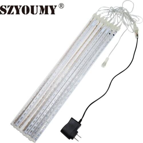 SZYOUMY Meteor Shower Rain Tube 20CM 30CM 50CM Garland Christmas Tree Luces Navidad Decorative Xmas Outdoor Fairy Lights String