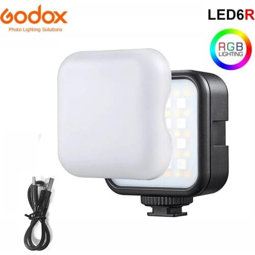 Godox LED 6R RGB 6W Mini LED Video Office Light 1800mAh 6500K Lighting Photographic Lighting U Bright Vlog Fill vs Ulanzi VL49