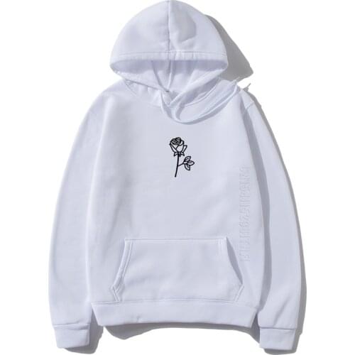 Harajuku Hoodie Streetwear Men Sweatshirt Rose Flower Print Hoodies Pullover Mens Hoody Hooded Tops Streetwear Clothes