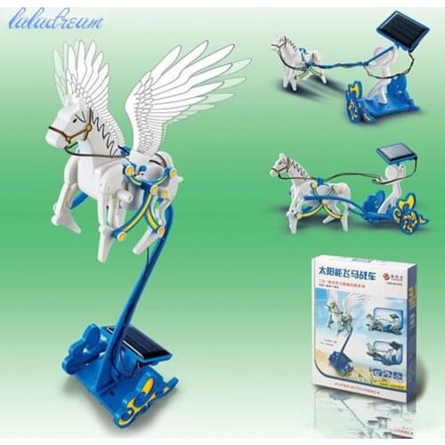 Solar flying horse carriage to triad solar power horse Machine game electric toy for children kids science