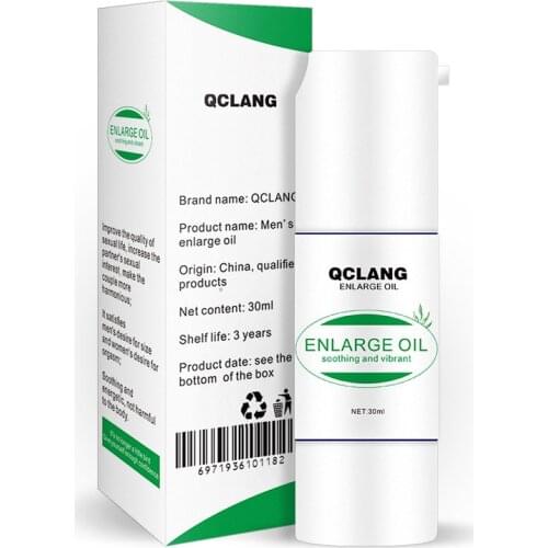 QCLANG Penis Enlarge Oil 30ml Increase Penis Potency Sexual Cream For Male Delay Lasting Sex Adult Products Erection Last Longer