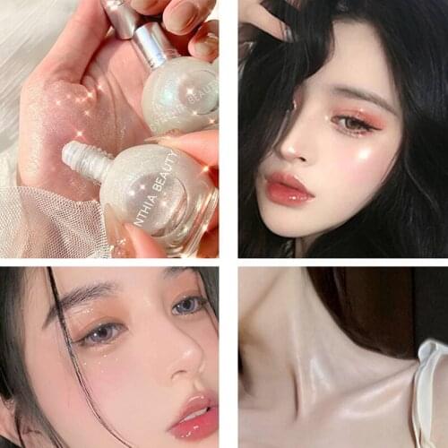 Bulb Shape Glitter Shimmer Liquid Highlighter Illuminator Glow Face Body Makeup Cosmetics Diamond Shine Highlight Countour