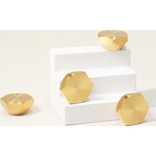 Brass Cabinet Handles Furniture Door Knobs Wardrobe Drawer Knob Hexagon Cupboard Handle Nordic American Door Hardware