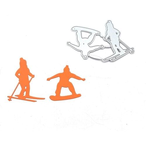 Julyarts 2pcs/LOT Skiing Metal Cutting Dies New Cut Die for 2021 Scrapbook Photo Album Home Decor Paper Mold