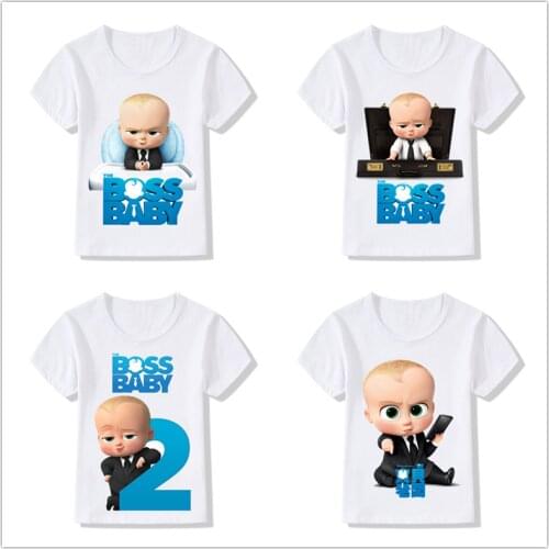 Cute 2-10 Years The Boss Baby Print Funny Kids T Shirt Baby Unisex Cartoon Short Sleeve Summer Tops Kids Clothes 0264