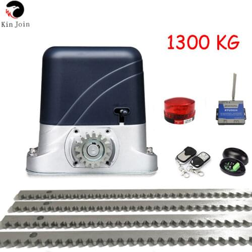 KINJOIN 1300 KG Heavy Duty Automatic Electric Sliding Gate Motor Opener With 4m Steel Racks Sensor Lamp Keypad GSM Optional