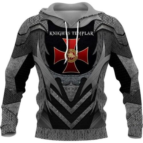 Knights Templar Fashion Hoodies For Men 3D All Over Printed Spring/Autumn Casual Unisex Pullover Hooded Harajuku Streetwear