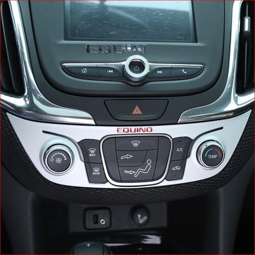 A Little Change 1PCS ABS Chrome car air conditioning control panel for Chevrolet Equinox 2017 2018 2019 Car Accessories