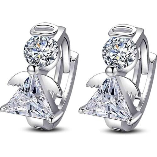 Wholesale Jewelry 925 Sterling Silver Earrings Woman Round Little Angel Earrings Silver earrings