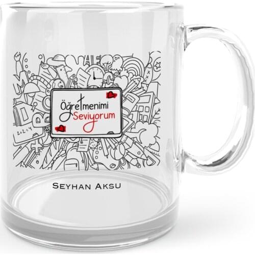 Personalized Öğretmenimi I Like Glass Mug cup