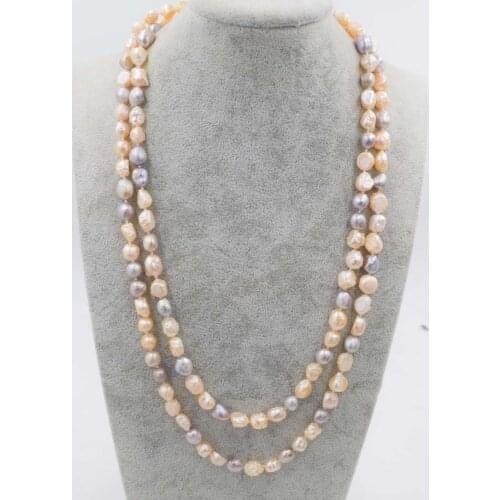 Freshwater pearl multicolor unique baroque nature necklace 4-6mm wholesale beads discount fashion gift