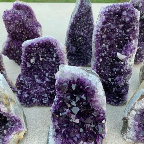 Natural Amethyst Geode Quartz Cluster Crystal Specimen Energy Healing 650-700g