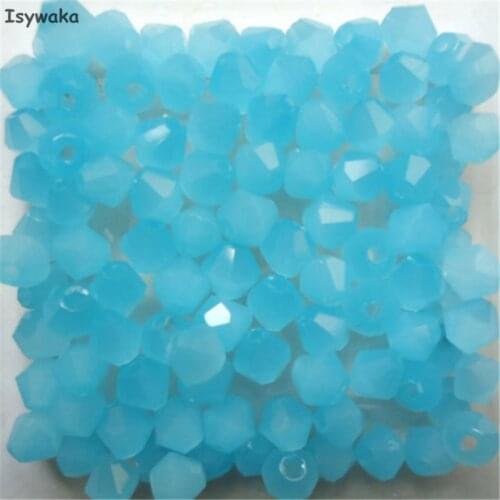 Isywaka Sale New Colors 100pcs 4mm Bicone Austria Crystal Beads charm Glass Beads Loose Spacer Bead for DIY Jewelry Making