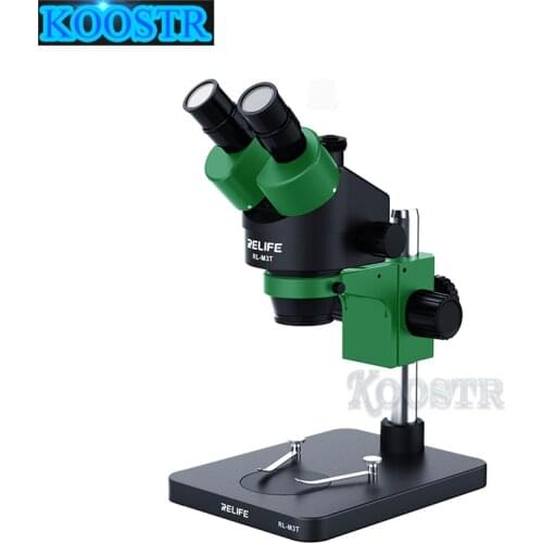 Relife RL-M3T-B1 Trinoculaire Stereo Microscoop 7X-45X Zoom Matched Met Hdmi Camera Led Licht Voor Mobiele Reparatie Microscoop