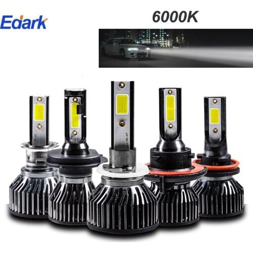Edark 2Pcs H11 H1 H3 H4 H7 LED Car Headlight Bulbs 76W 6000K White 12000LM HB3 9006 HB4 H8 H9 Auto Fog Light Halogen Replacement