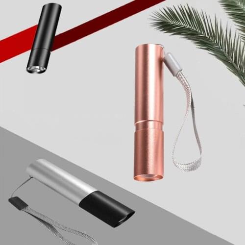 Mini LED Flashlight Tube USB Power Bank Strong Light Small Flashlight Flashlight Multi-Function Zoom Lighting Flashlight Outdoor