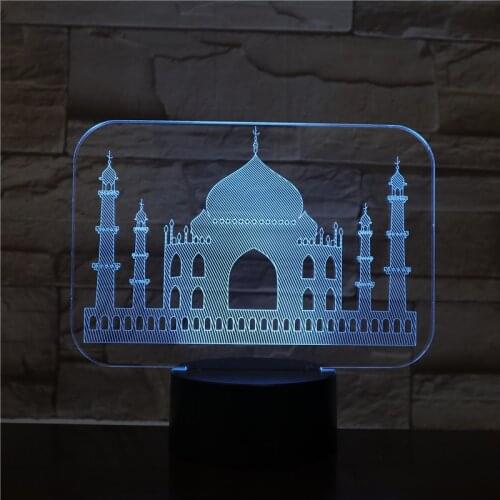 Taj Mahal Night Light Lamp LED Acrylic 3D Nightlight one of the eight wonders Kids Interest and Inspiration Gift Bluetooth Base