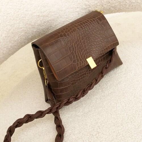 Vintage Designer Crocodile PU Leather Crossbody Bags For Women 2021 Womens Handbags Shoulder Trending Messenger Bag