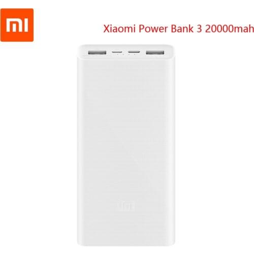Xiaomi Power Bank 3 20000mAh Type C Support Two-way Quick Charging QC3.0 Powerbanks For Smart Xiaomi Huawei Samsung Mobile Phone