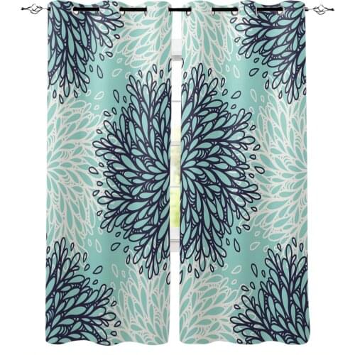 Flower Pattern Curtains For Bedroom Living Room Modern Kitchen Windows Curtain Home Decoration Drapes