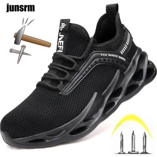 Safety shoes mens lightweight breathable EVA sole steel-toed shoes anti-piercing sports comfortable work boots construction