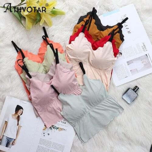 ATHVOTAR Sexy Ruffle Tube Top Women V-Neck Crop Top One-Piece Backless Summer Comfortable Skin-Friendly Camisole Sling 2021