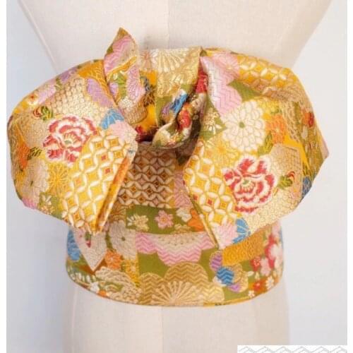 2019 Multi-patterns Kimono obi Women Long Flat Shaped Belt for Kimono Yukata Robe Bathrobe Vintage Kimono Belts DH042