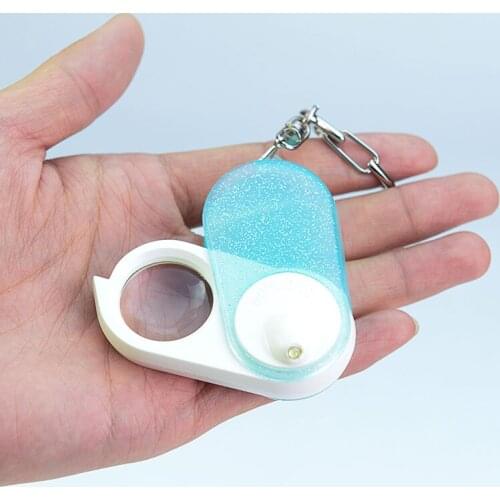 UV Lighted Keychain Magnifying Glass Currency Detector Magnifier with LED Light Jewelry Magnifier Magnification 3x Jewel Loupe